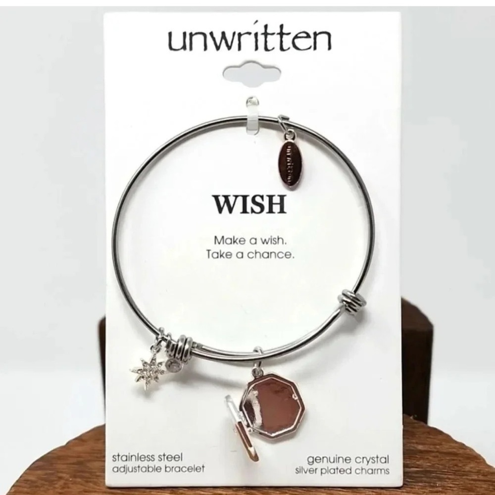 Anthropologie Star Locket & CZ Bangle Charm Bracelet
